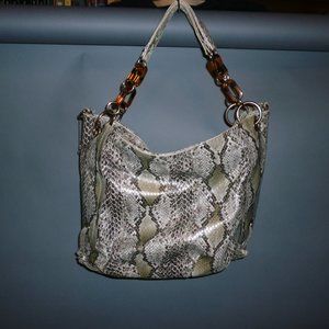 Big Buddha faux snake bag